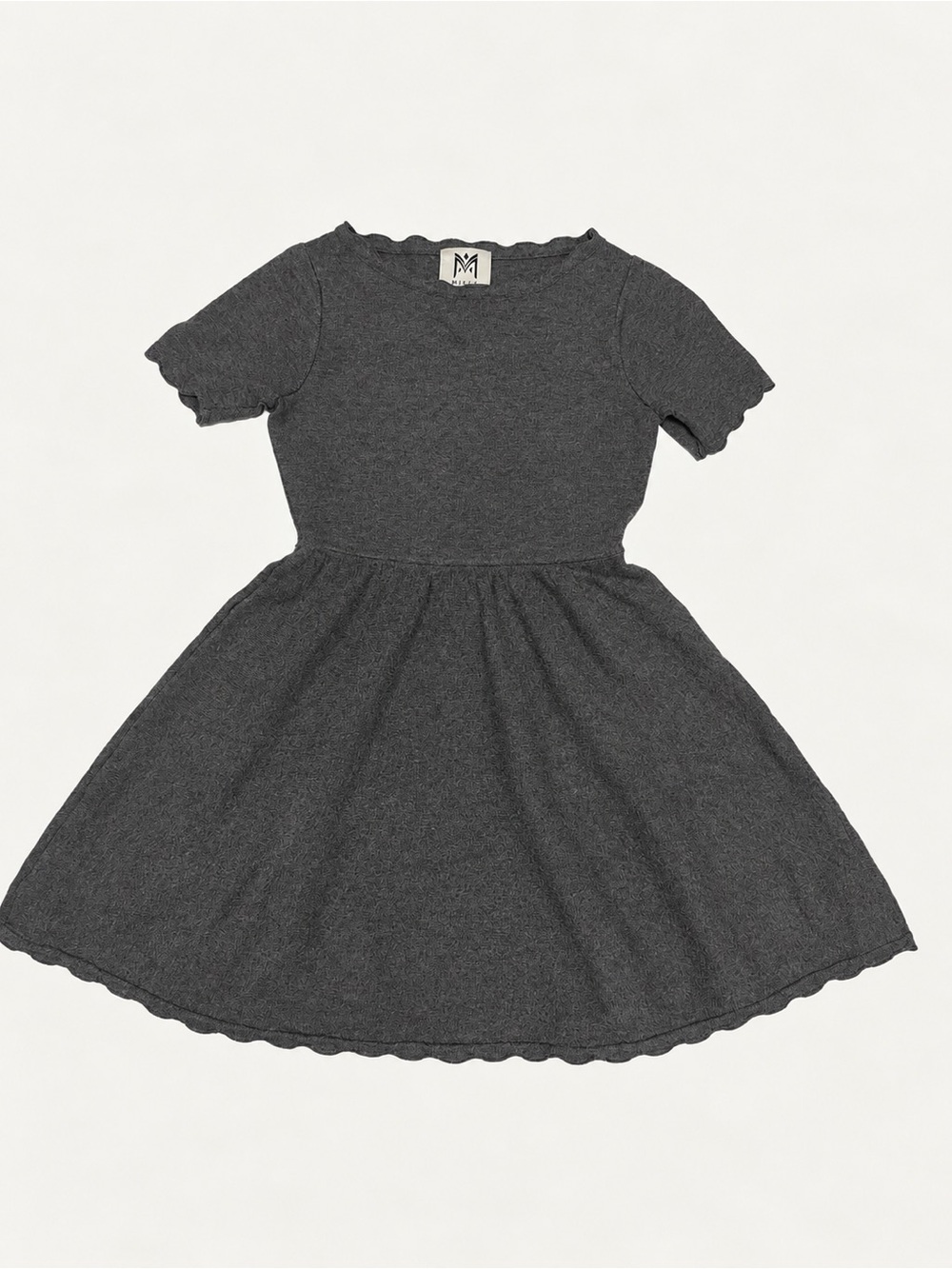 Milly Charcoal Gray Knit Fit-and-Flare Dress